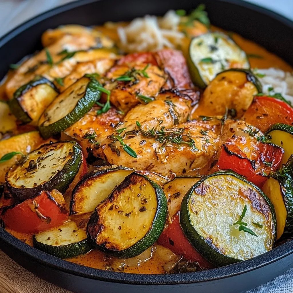 Paprika-Zucchini-Sahne-Hähnchen