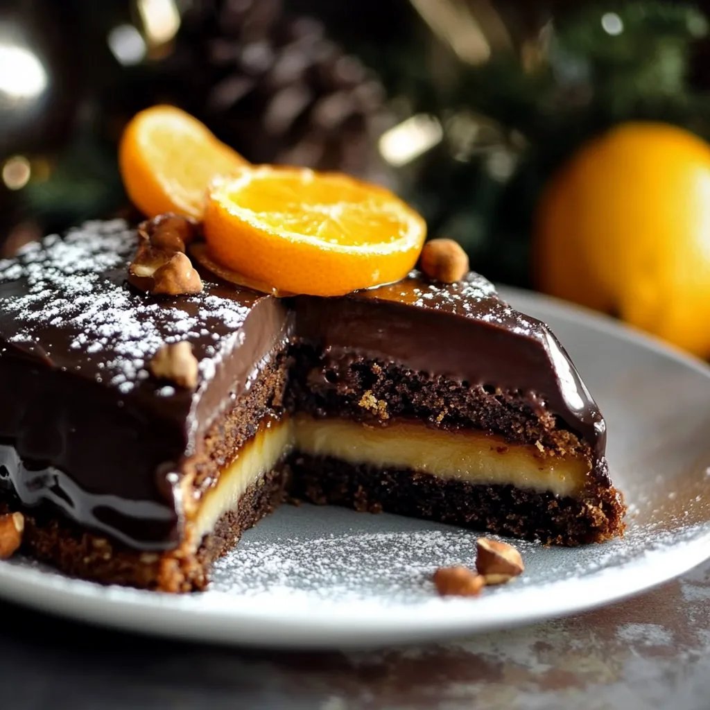 Weihnachts-Tarte mit Orange und Schokolade