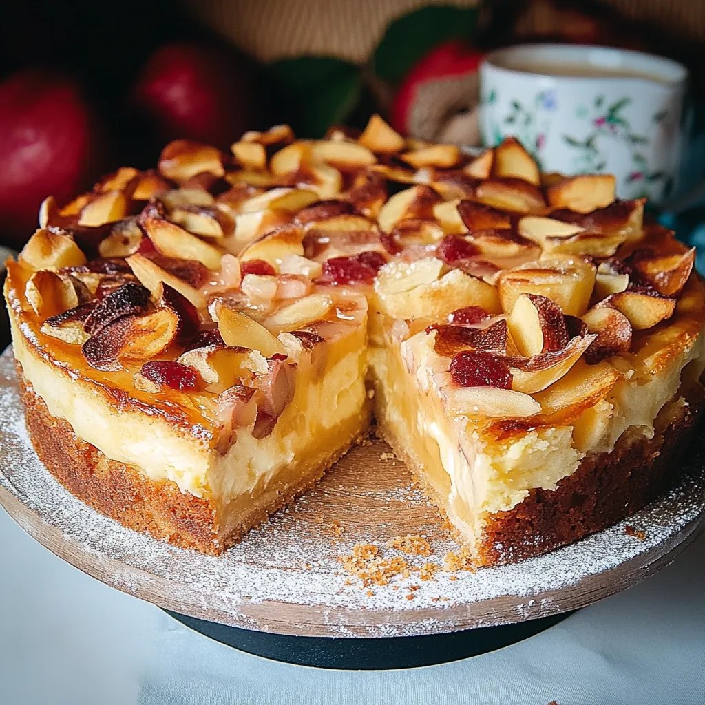 Bratapfelkuchen mit Sahne-Pudding-Füllung