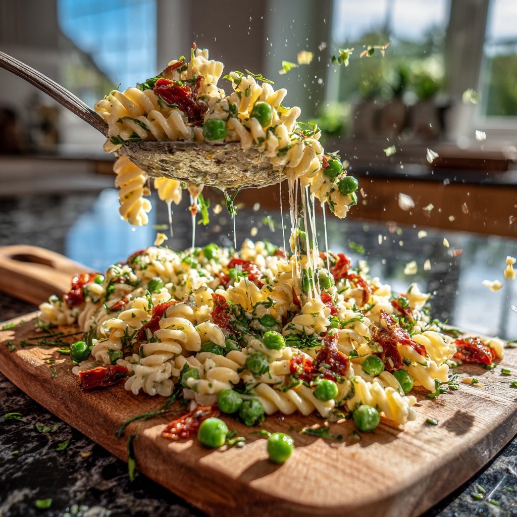 Mediterraner Nudelsalat Mit Erbsen