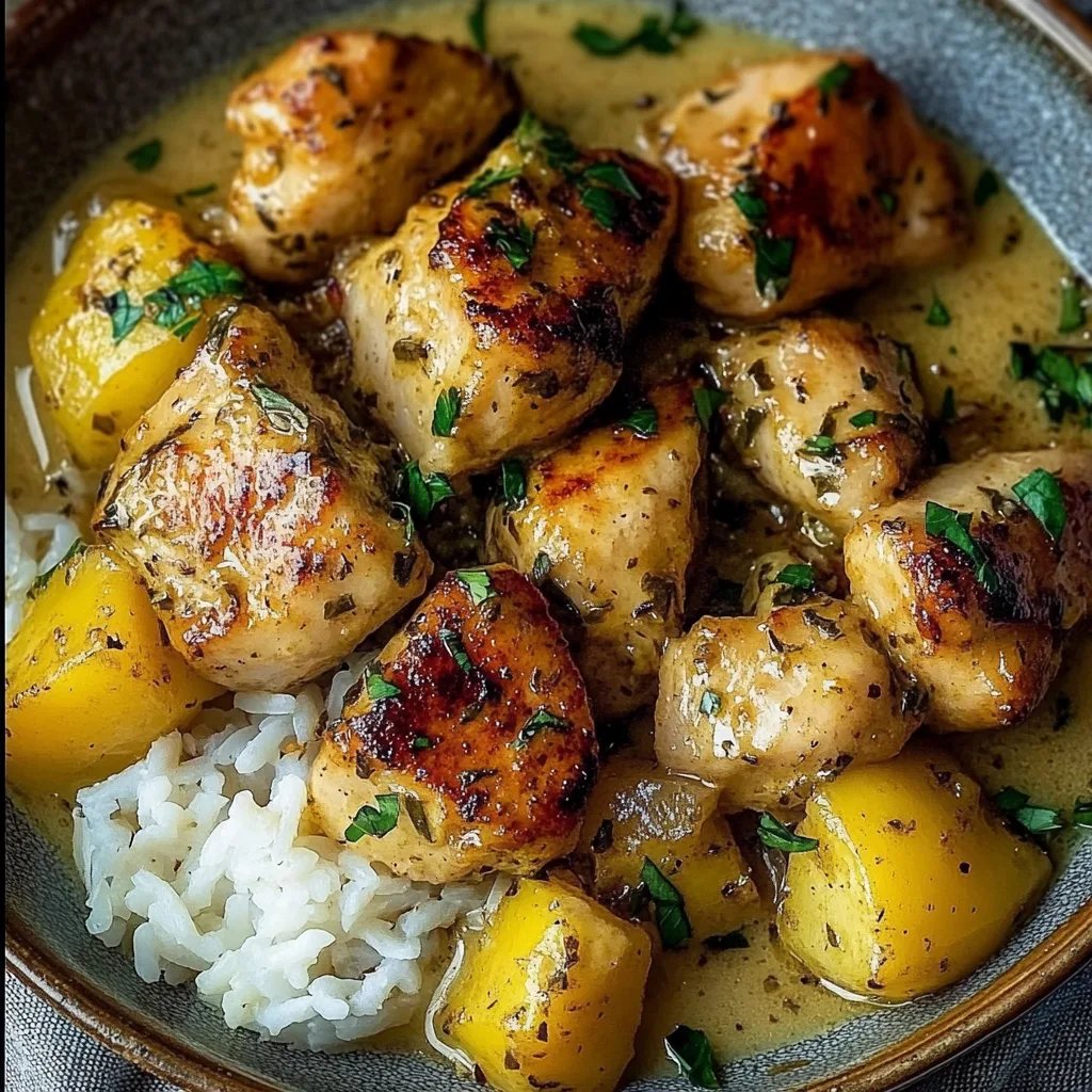 Schnelles Honig Senf Hähnchen mit Reis