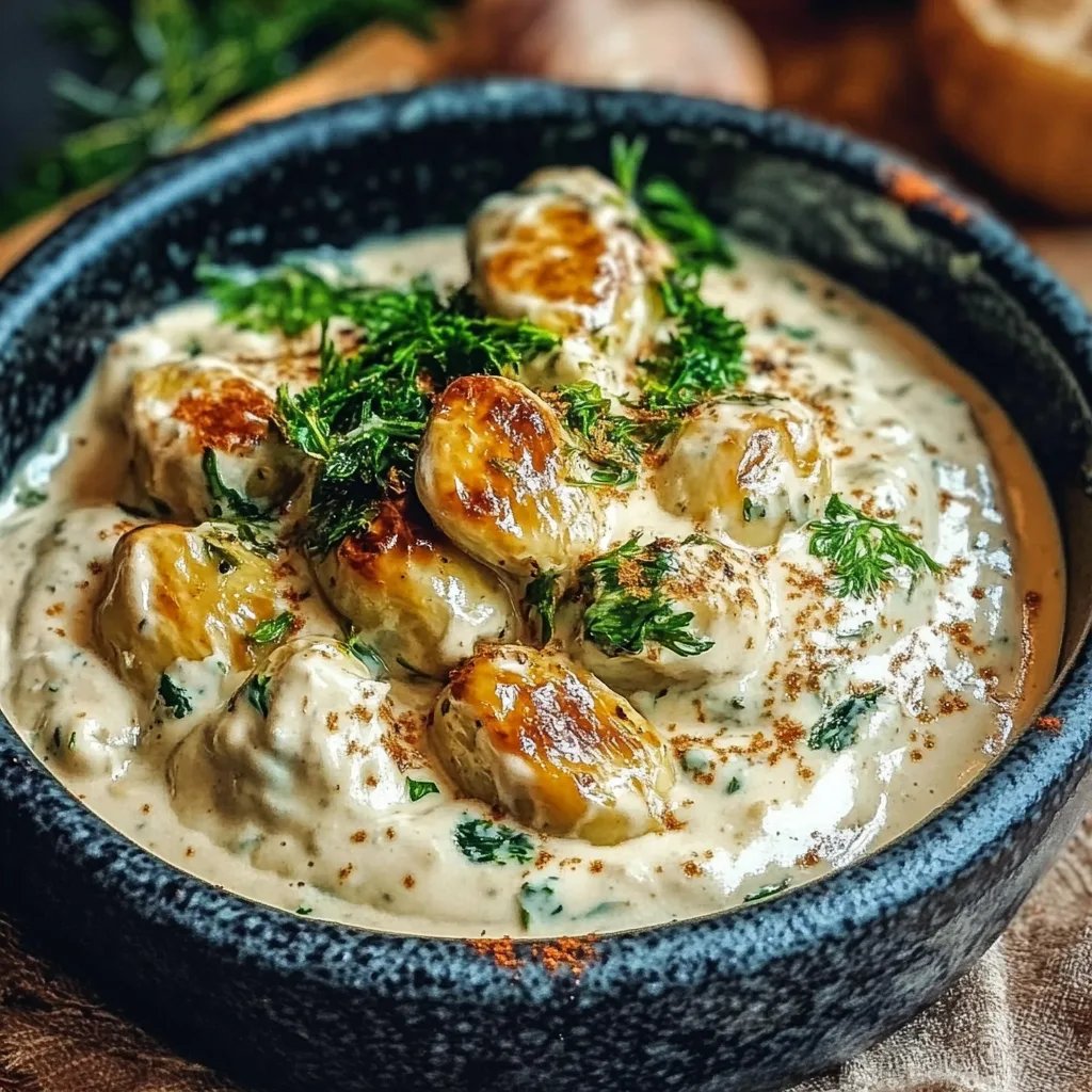 Rosenkohl in Frischkäse Senfsauce