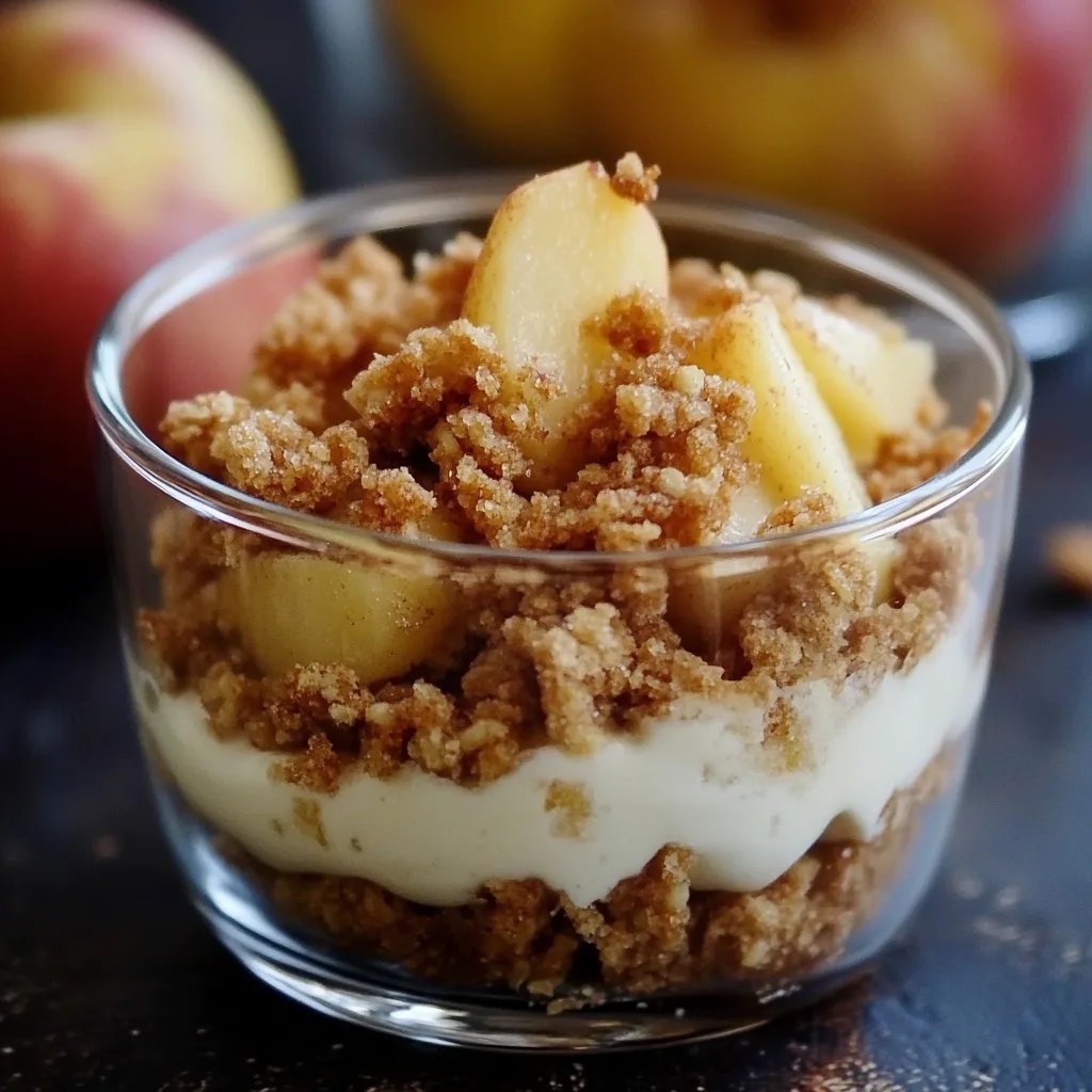 Apfel-Crumble im Glas