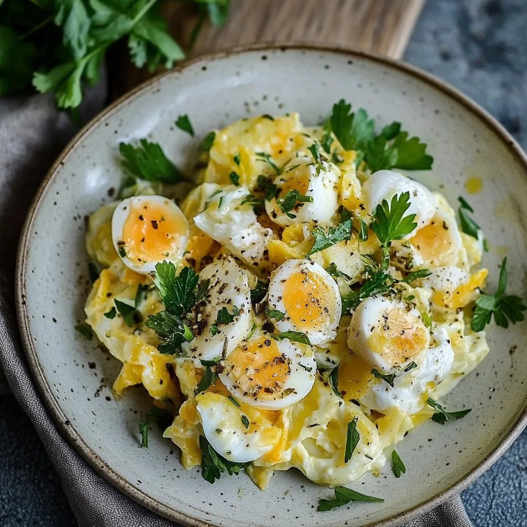 Kartoffelsalat mit Mayonnaise und Ei